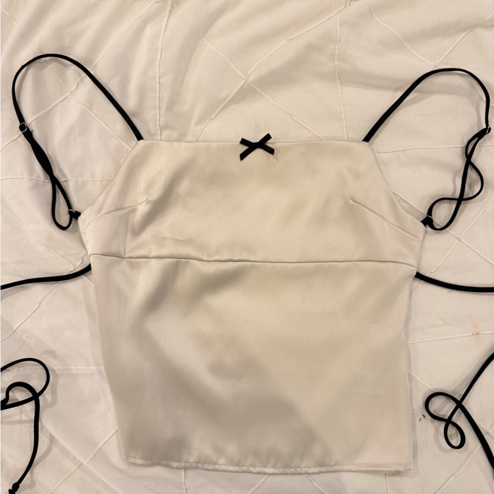 White Satin top backless